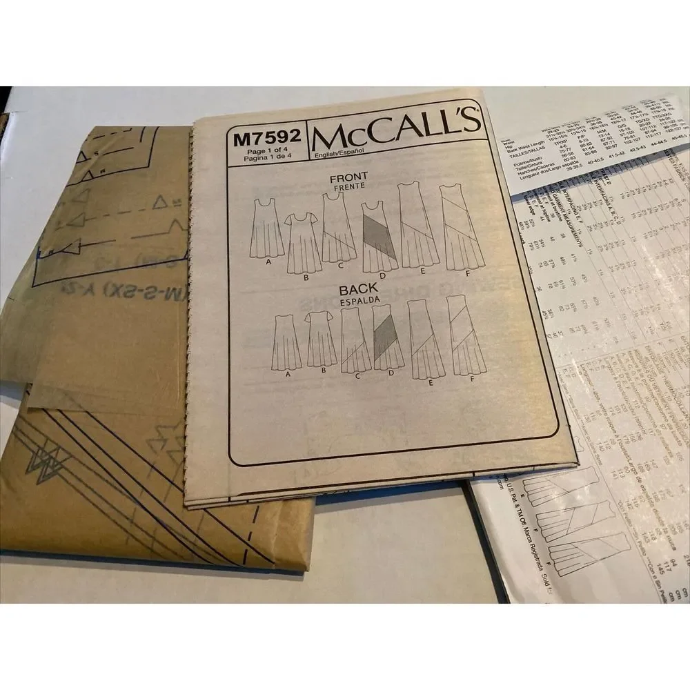 UNCUT NEW FAVORY FOLD - McCall’s M0542 (Xsm-Sml-Med) Miss Dresses.‎